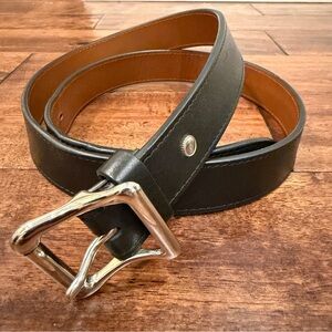 Shinola Detroit Men’s belt 42" leather USA double row Stitch Black 1.5"